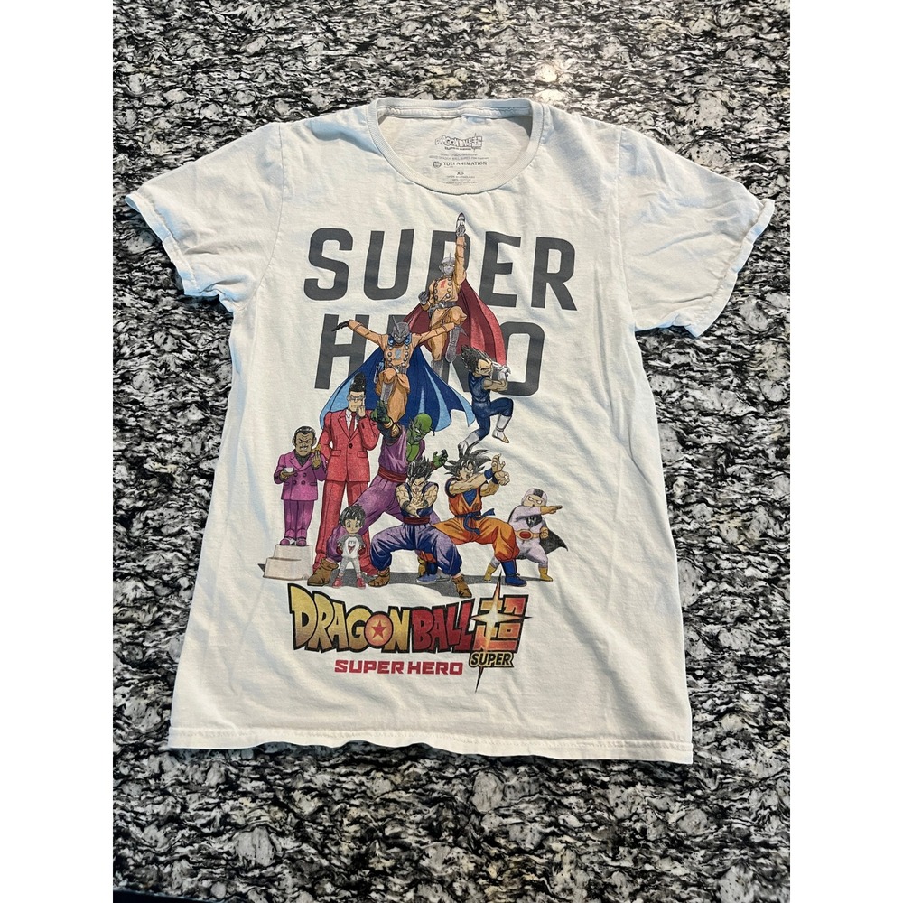 Dragon Ball Super Super Hero Graphic T-Shirt XS Cream Anime Toei Animation Tee‎